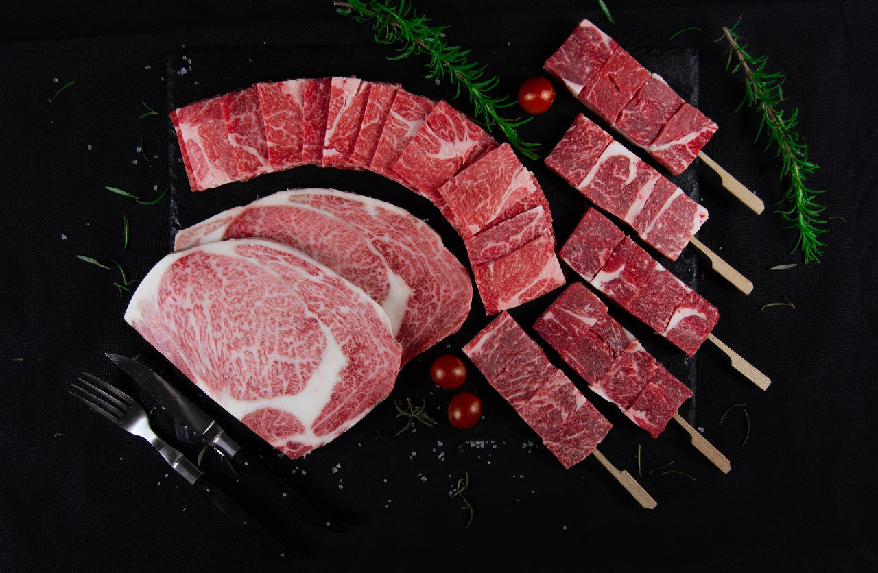 日本国产黑毛和牛A5 BBQ套装 1kg(礼品装)